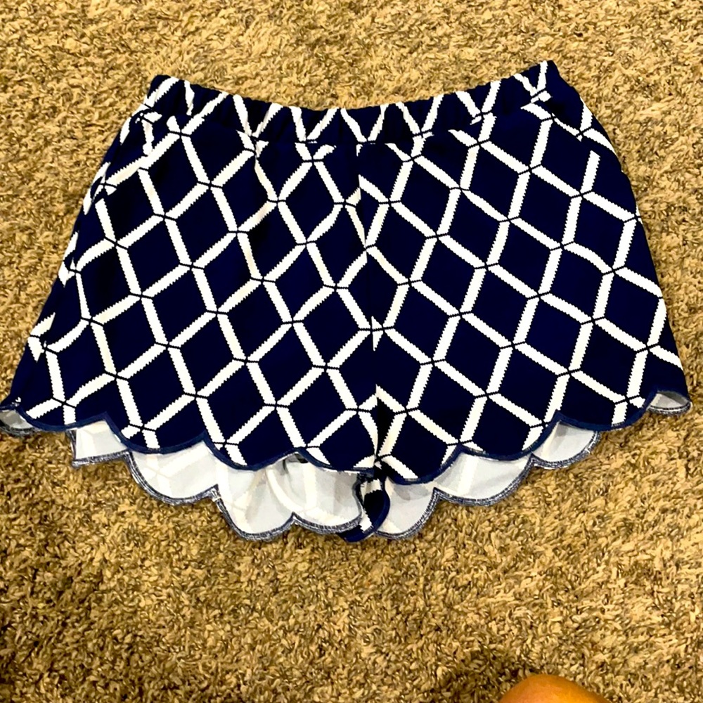 Navy an white dress shorts